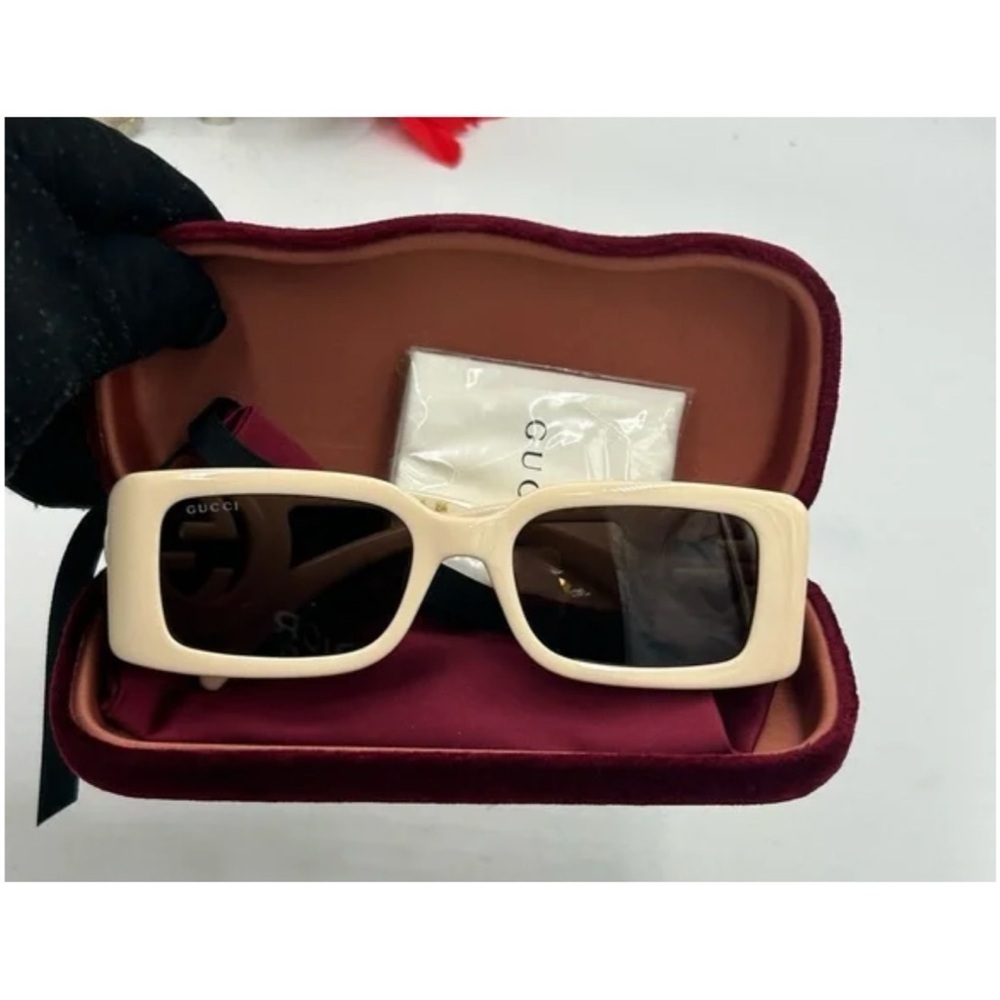 Women's Gucci oversized square acetate sunglasses GG1326S made in Italy - Picture 2 of 4